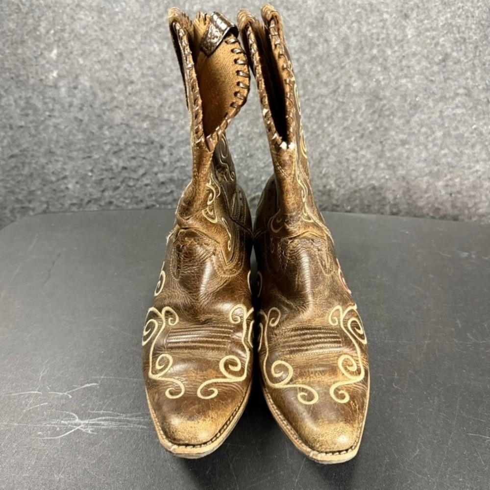 Ariat Brown Leather Embroidered Western Cowboy Boots Women's Size 5